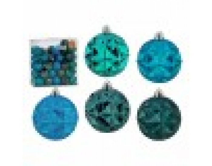 Комплект Коледни Топки цвят тюркоаз 7 cm (4 броя)