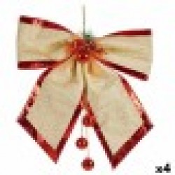 Ласо Коледна Украса Червен Златен Пластмаса 53 x 50 x 9 cm (4 броя) - Сезонни и Празнични Декорации