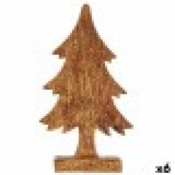 Декоративна фигурка Коледно дърво Златен Дървен 5 x 31 x 15,5 cm (6 броя) - Сезонни и Празнични Декорации