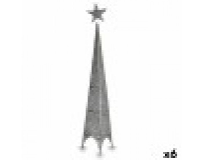 Коледно дърво Кула Звезда Сребрист Метал Пластмаса 28 x 127 x 28 cm (6 броя)