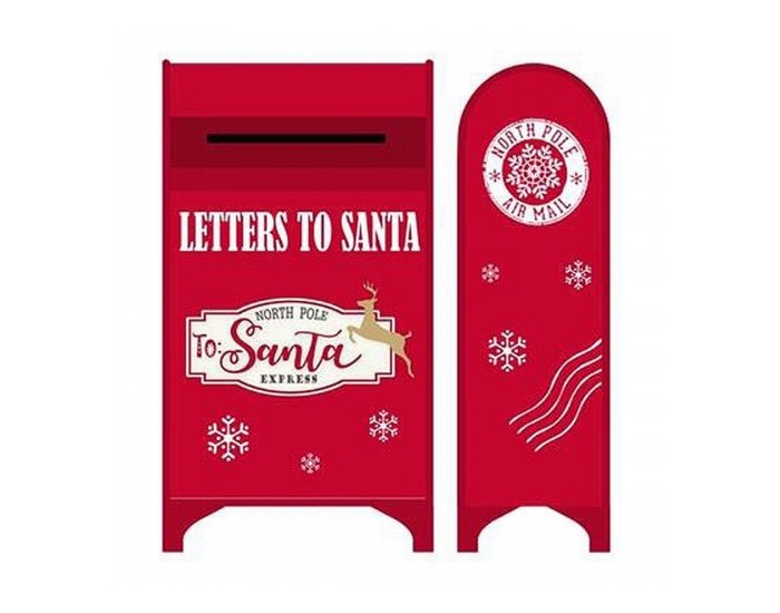 Ключ за пощенска кутия DKD Home Decor Коледа Бял Червен Метал 34,5 x 21,5 x 61,5 cm