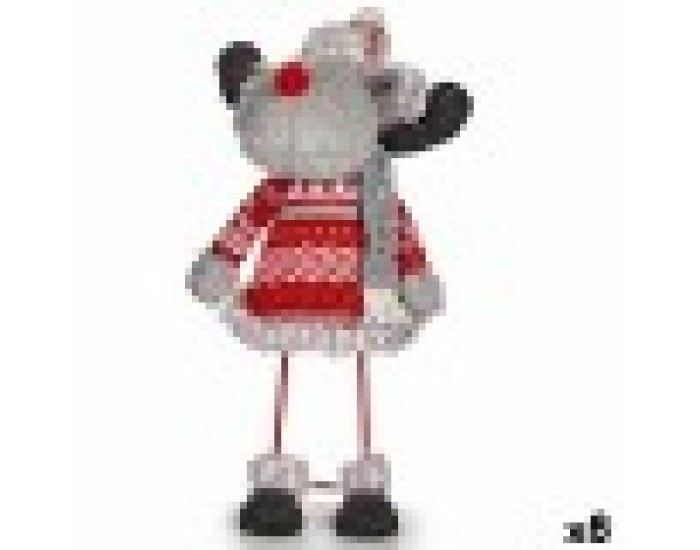 Декоративна фигурка Коледен елен Червен Сив 13 x 33,5 x 20 cm (8 броя) Декоративна фигурка Коледен елен Червен Сив 13 x 33,5 x 20 cm (8 броя)