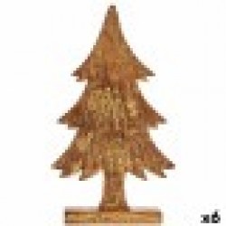 Декоративна фигурка Коледно дърво Златен Дървен 5 x 39 x 22 cm (6 броя) - Сезонни и Празнични Декорации