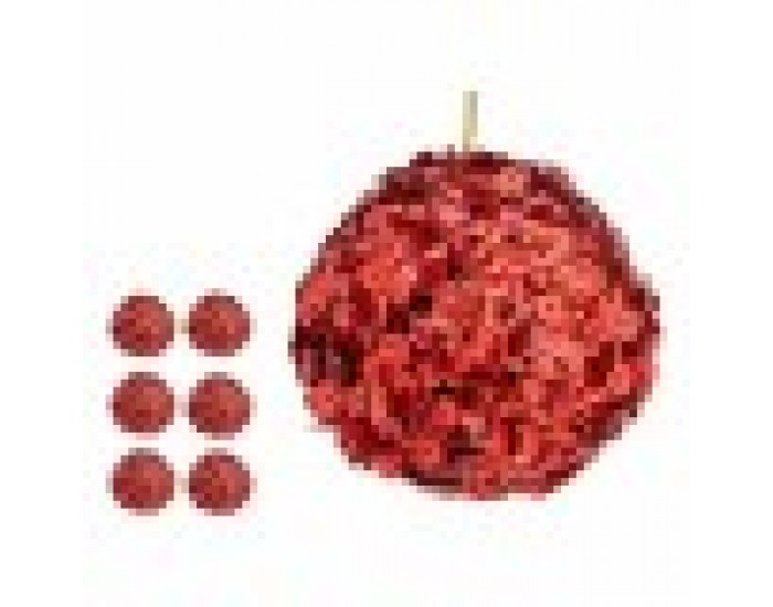 Комплект Коледни Топки пайети Червен Пластмаса 10 x 10 x 10 cm (8 броя) Комплект Коледни Топки пайети Червен Пластмаса 10 x 10 x 10 cm (8 броя)