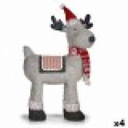 Декоративна фигурка Коледен елен Червен Сив 22 x 47 x 45 cm (4 броя) - Сезонни и Празнични Декорации