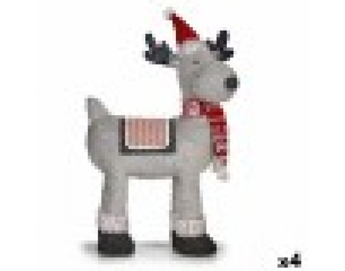 Декоративна фигурка Коледен елен Червен Сив 22 x 47 x 45 cm (4 броя) Декоративна фигурка Коледен елен Червен Сив 22 x 47 x 45 cm (4 броя)