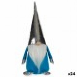 Декоративна фигурка Гном Син Бял Сребрист полиестер Дървен От пясък 12 x 32 x 13 cm (24 броя) - Сезонни и Празнични Декорации