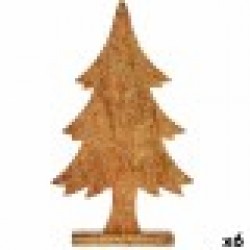 Декоративна фигурка Коледно дърво Златен Дървен 5,1 x 49,5 x 25,5 cm (6 броя) - Сезонни и Празнични Декорации