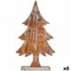 Декоративна фигурка Коледно дърво Сребрист Дървен 5 x 49,5 x 26 cm (6 броя) - Сезонни и Празнични Декорации