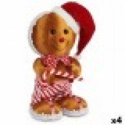 Декоративна фигурка Бисквита Кафяв Червен полистирен 19 x 33 x 15 cm (4 броя) - Сезонни и Празнични Декорации