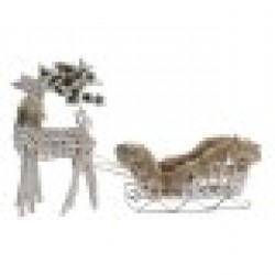 Коледна Украса DKD Home Decor Царица Бял Кафяв плетена ракита 58 x 30 x 30 cm (3 Части) - Сезонни и Празнични Декорации