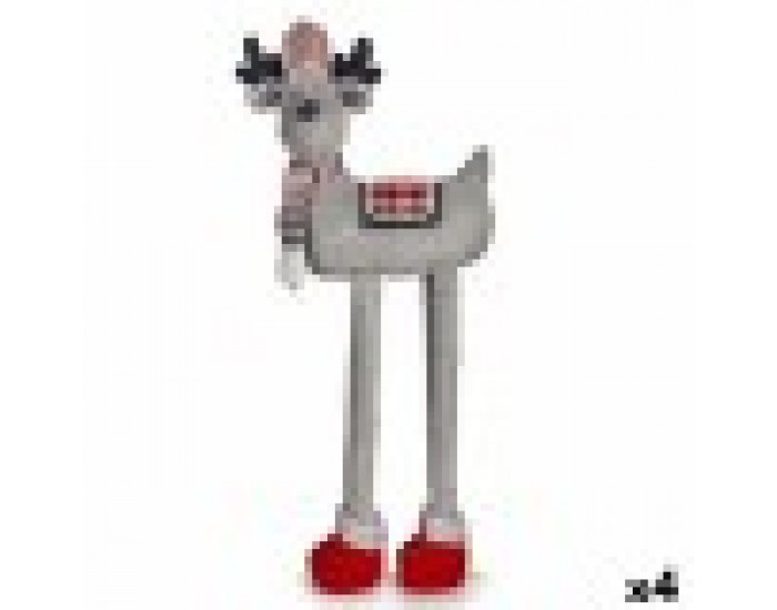 Декоративна фигурка Коледен елен Червен Сив 23 x 55 x 49 cm (4 броя) Декоративна фигурка Коледен елен Червен Сив 23 x 55 x 49 cm (4 броя)