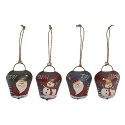 Висяща украса DKD Home Decor Коледа Червен Зелен Метал (4 pcs) (5 x 2.5 x 7 cm) - Картини, Плакати, Пъзели