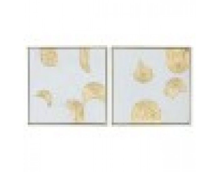 Картина Home ESPRIT Бял Златен полистирен Пластно Модерен 42 x 4 x 42 cm (2 броя)