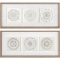 Картина DKD Home Decor 61 x 3,8 x 26 cm 63,5 x 4 x 28,6 cm Кръгове Скандинавски (2 броя) - Картини, Плакати, Пъзели