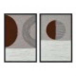 Картина Home ESPRIT Бежов теракота Модерен Град 40 x 3 x 60 cm (2 броя) - Картини, Плакати, Пъзели