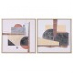 Картина Home ESPRIT полистирен Пластно Абстрактен Град 62,5 x 2,8 x 62,5 cm (2 броя) - Картини, Плакати, Пъзели