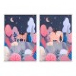 Картина DKD Home Decor Дървета (2 pcs) (53 x 4.3 x 73 cm) - Картини, Плакати, Пъзели