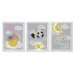 Картина Home ESPRIT Жълт Сив Детски 30 x 1,8 x 40 cm (4 броя) - Картини, Плакати, Пъзели