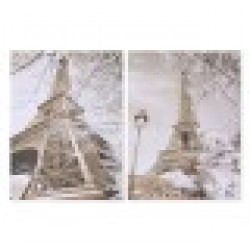 Картина Home ESPRIT Бял Черен Златен Париж Loft 60 x 2,5 x 80 cm (2 броя) - Картини, Плакати, Пъзели