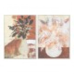 Картина DKD Home Decor Пластно (2 pcs) (52 x 2.7 x 72 cm) - Картини, Плакати, Пъзели