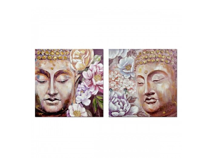 Картина DKD Home Decor Буда Ориенталски (80 x 3 x 80 cm) (2 броя)