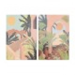 Картина DKD Home Decor Индианка (60 x 3,8 x 90 cm) (2 броя) - Картини, Плакати, Пъзели