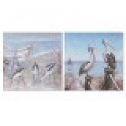 Картина Home ESPRIT Птици Средиземноморско 80 x 3 x 80 cm (2 броя) - Картини, Плакати, Пъзели