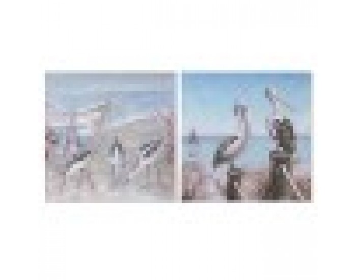 Картина Home ESPRIT Птици Средиземноморско 80 x 3 x 80 cm (2 броя) Картина Home ESPRIT Птици Средиземноморско 80 x 3 x 80 cm (2 броя)