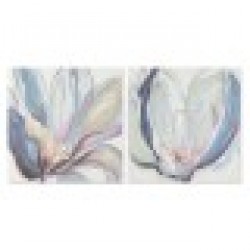 Картина Home ESPRIT Цвете Град 80 x 3 x 80 cm (2 броя) - Дневна