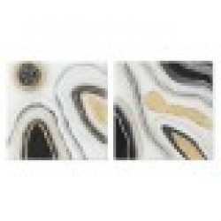 Картина Home ESPRIT Абстрактен 80 x 3 x 80 cm (2 броя) - Картини, Плакати, Пъзели