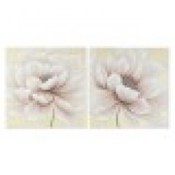 Картина Home ESPRIT Shabby Chic Мак 80 x 3 x 80 cm (2 броя) - Картини, Плакати, Пъзели