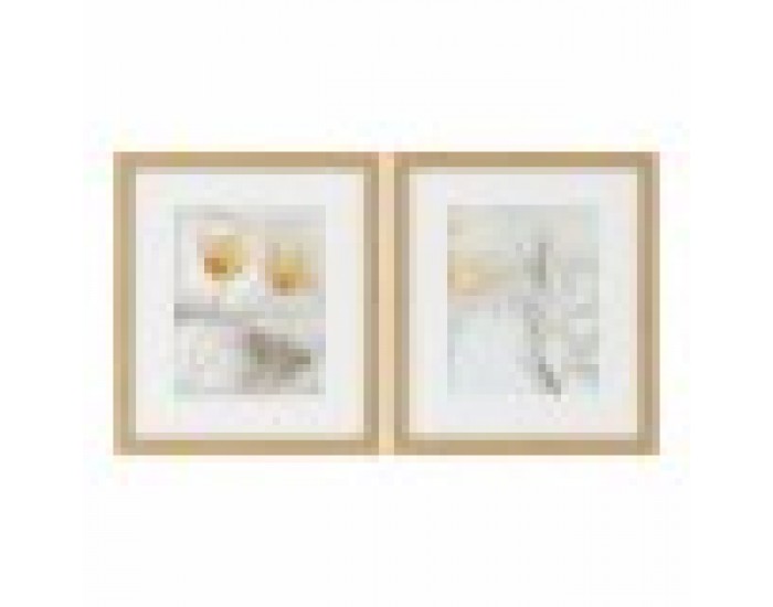 Картина DKD Home Decor Drawed Leaf (33 x 3 x 38 cm)