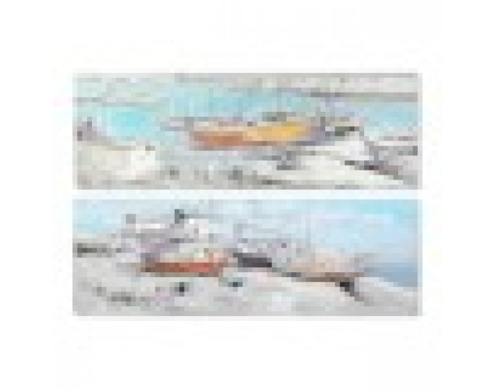 Картина DKD Home Decor Port 150 x 3 x 50 cm Barco Средиземноморско (2 броя)
