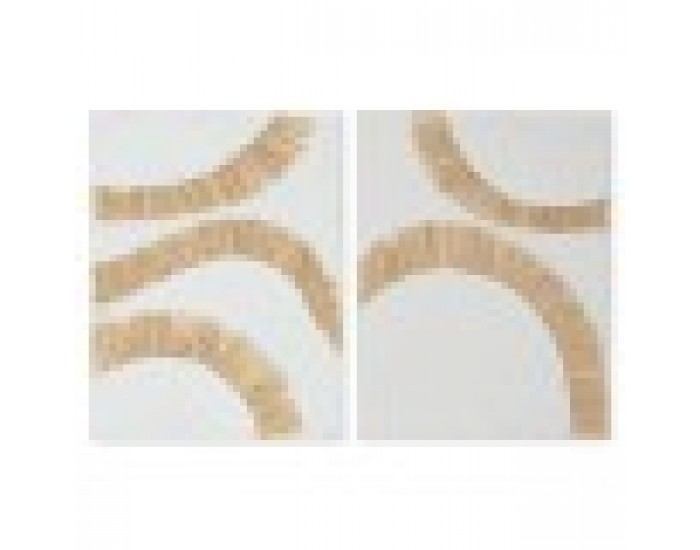 Пластно Home ESPRIT Бял Естествен Boho 60 x 3 x 80 cm (2 броя) Пластно Home ESPRIT Бял Естествен Boho 60 x 3 x 80 cm (2 броя)