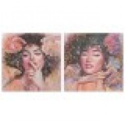 Картина DKD Home Decor Дама Модерен (100 x 3 x 100 cm) (2 броя) - Картини, Плакати, Пъзели