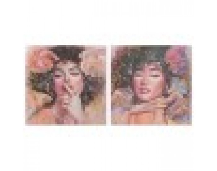 Картина DKD Home Decor Дама Модерен (100 x 3 x 100 cm) (2 броя)