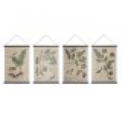 Пластно DKD Home Decor Ботанически растения (4 pcs) (60 x 2 x 90 cm) - Картини, Плакати, Пъзели
