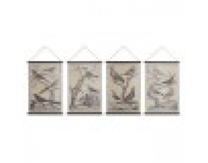 Пластно DKD Home Decor Птици (4 pcs) (60 x 2 x 90 cm) Пластно DKD Home Decor Птици (4 pcs) (60 x 2 x 90 cm)