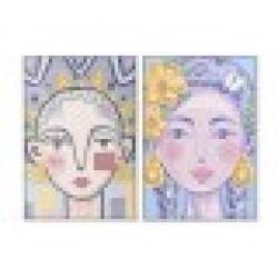 Картина DKD Home Decor Дама (63 x 4 x 93 cm) (2 броя) - Картини, Плакати, Пъзели