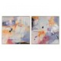 Картина Home ESPRIT Абстрактен Модерен 80 x 3,5 x 80 cm (2 броя) - Картини, Плакати, Пъзели