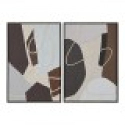 Картина Home ESPRIT Кафяв Бежов Абстрактен Град 63 x 4,5 x 93 cm (2 броя) - Картини, Плакати, Пъзели