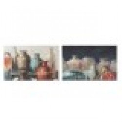 Картина DKD Home Decor Пластно Ваза (2 pcs) (90 x 2.7 x 60 cm) - Картини, Плакати, Пъзели