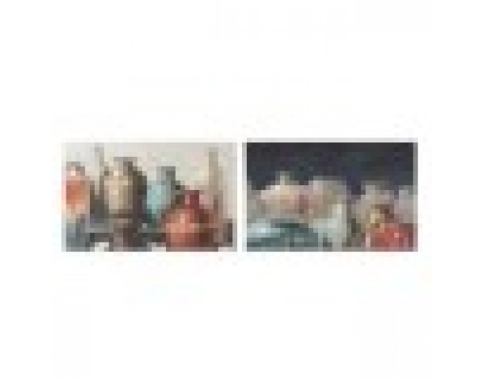Картина DKD Home Decor Пластно Ваза (2 pcs) (90 x 2.7 x 60 cm)