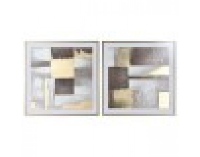 Картина Home ESPRIT Кафяв Златен Абстрактен Модерен 80 x 4 x 80 cm (2 броя)