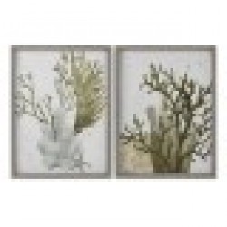 Картина Home ESPRIT Зелен Корал Средиземноморско 45 x 2 x 60 cm (2 броя) - Картини, Плакати, Пъзели