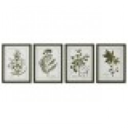 Картина Home ESPRIT Зелен Бежов Shabby Chic Ботанически растения 30 x 2,5 x 40 cm (4 броя) - Картини, Плакати, Пъзели