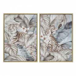 Картина DKD Home Decor Тропически (70 x 4 x 100 cm) (2 броя) - Картини, Плакати, Пъзели