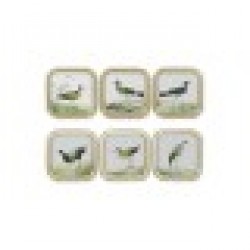 Картина DKD Home Decor Птици Cottage 30 x 2 x 30 cm (6 броя) - Картини, Плакати, Пъзели