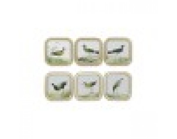 Картина DKD Home Decor Птици Cottage 30 x 2 x 30 cm (6 броя)